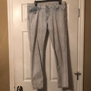 Blue distressed jeans